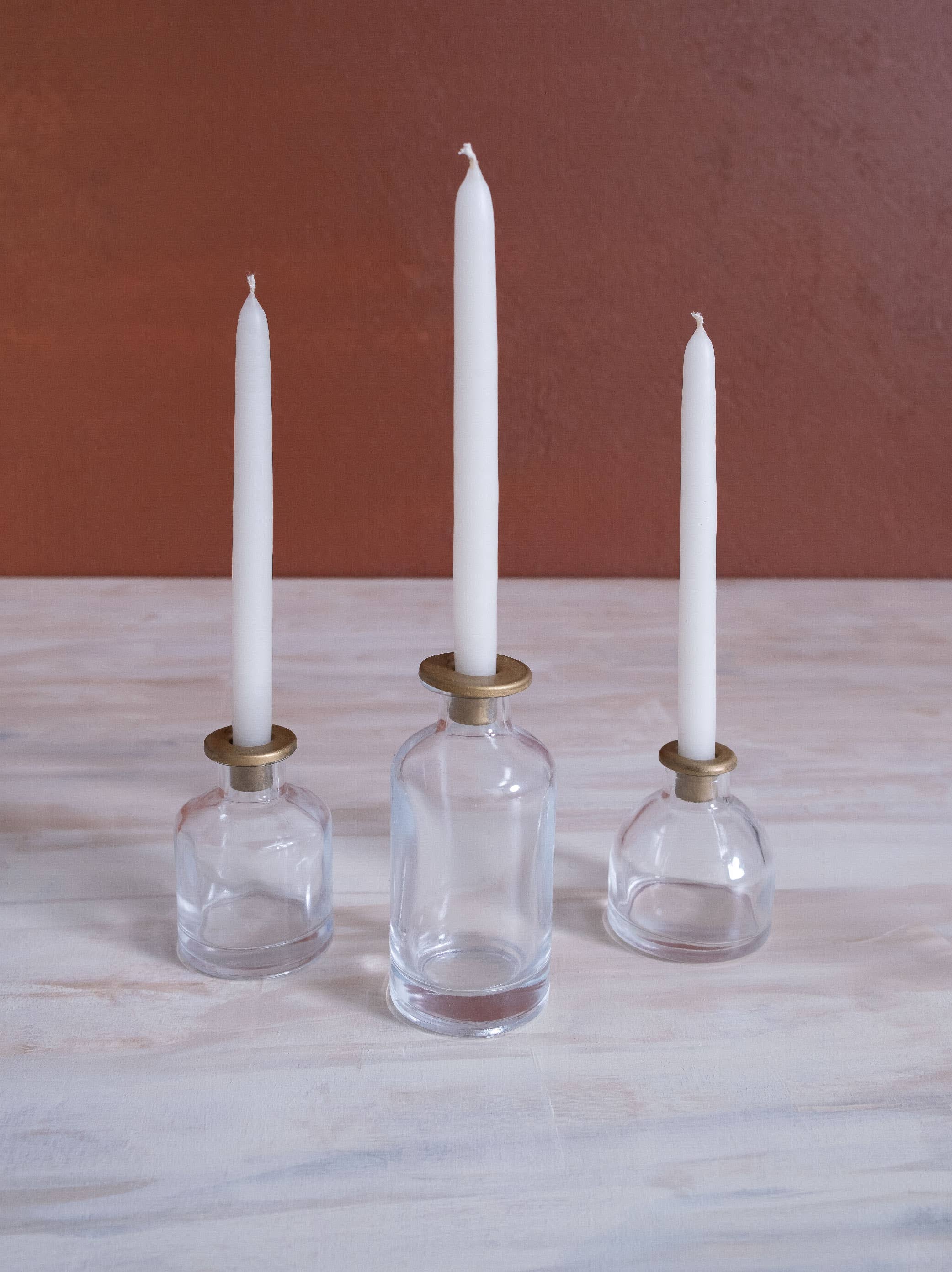 Skinny Taper Glass Candle Holder - Small