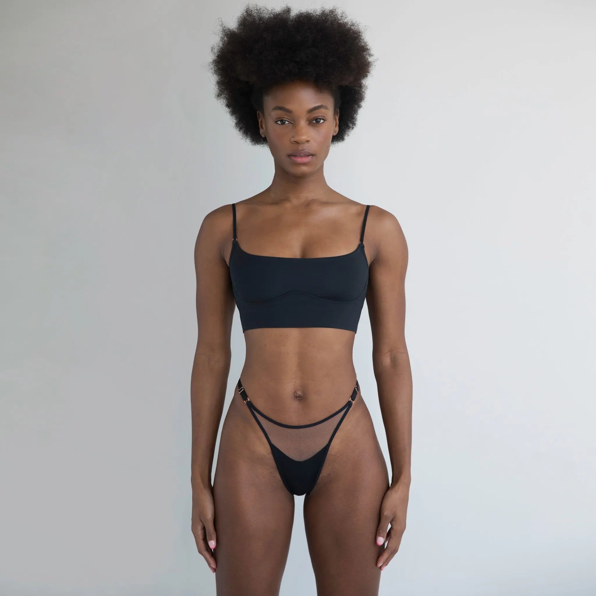 Core Long Line Bralette Black