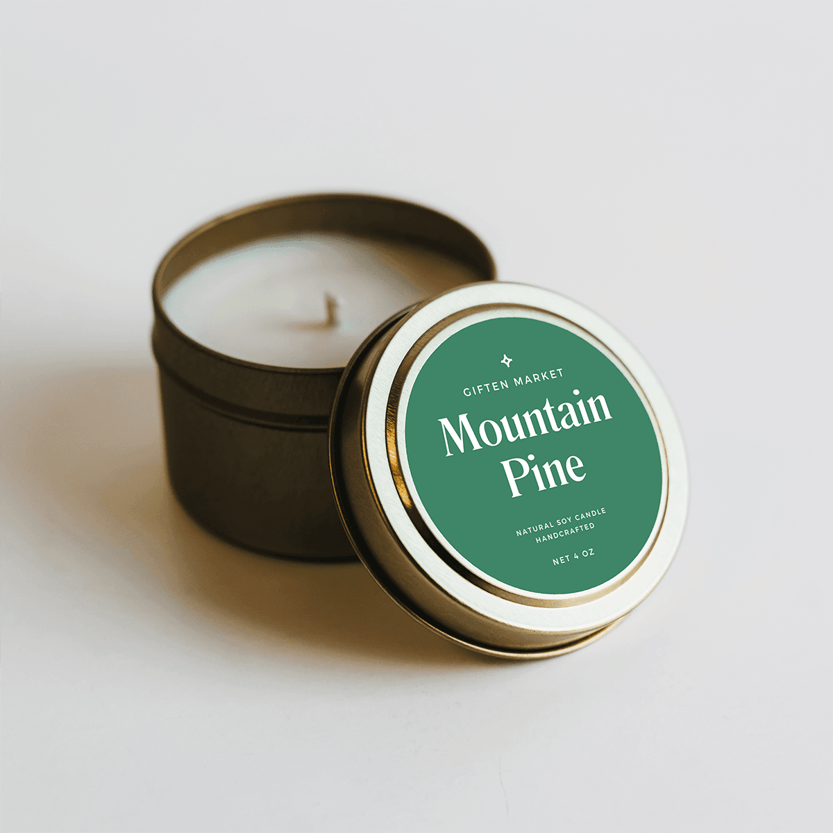 Mountain Pine Gold Travel Candle.