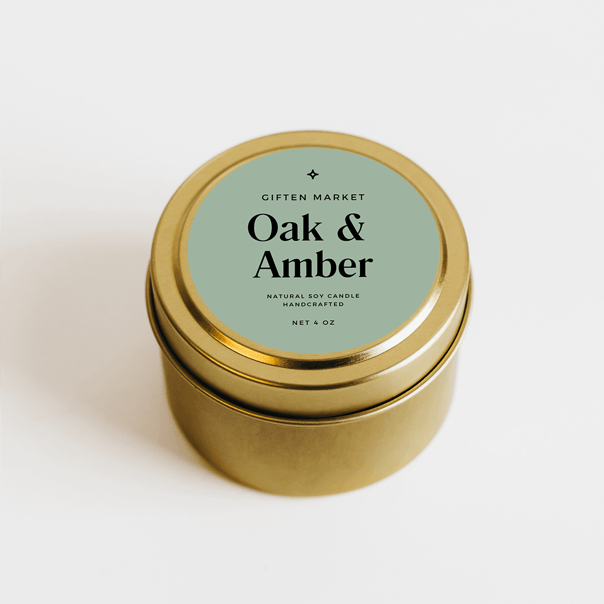 Oak & Amber Gold Travel Candle.