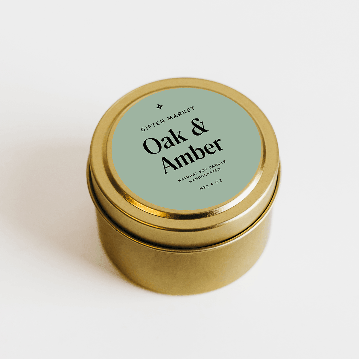 Oak & Amber Gold Travel Candle.