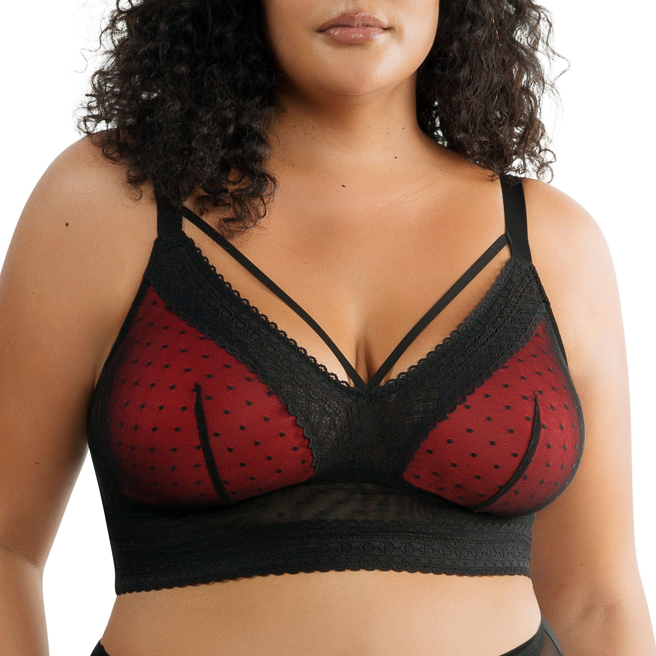 PARFAIT Mia Dot P6011 Women's Full Busted Lightly Padded Wire Free Bra - Black
