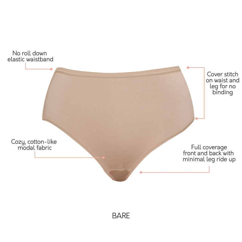 PARFAIT Cozy Brief PP5032 Cotton Like Fabric Full Coverage  - Bare