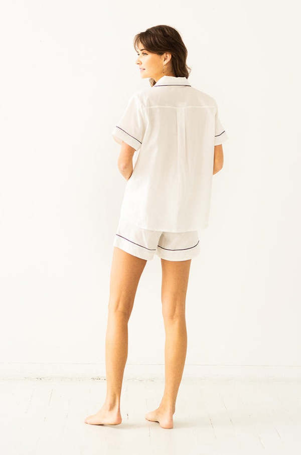 SALUA Classic Shorties Pajamas in Woven Cotton — product image