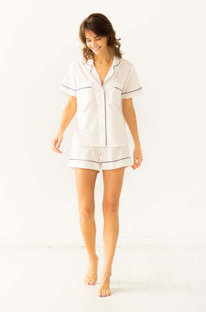SALUA Classic Shorties Pajamas in Woven Cotton — product image