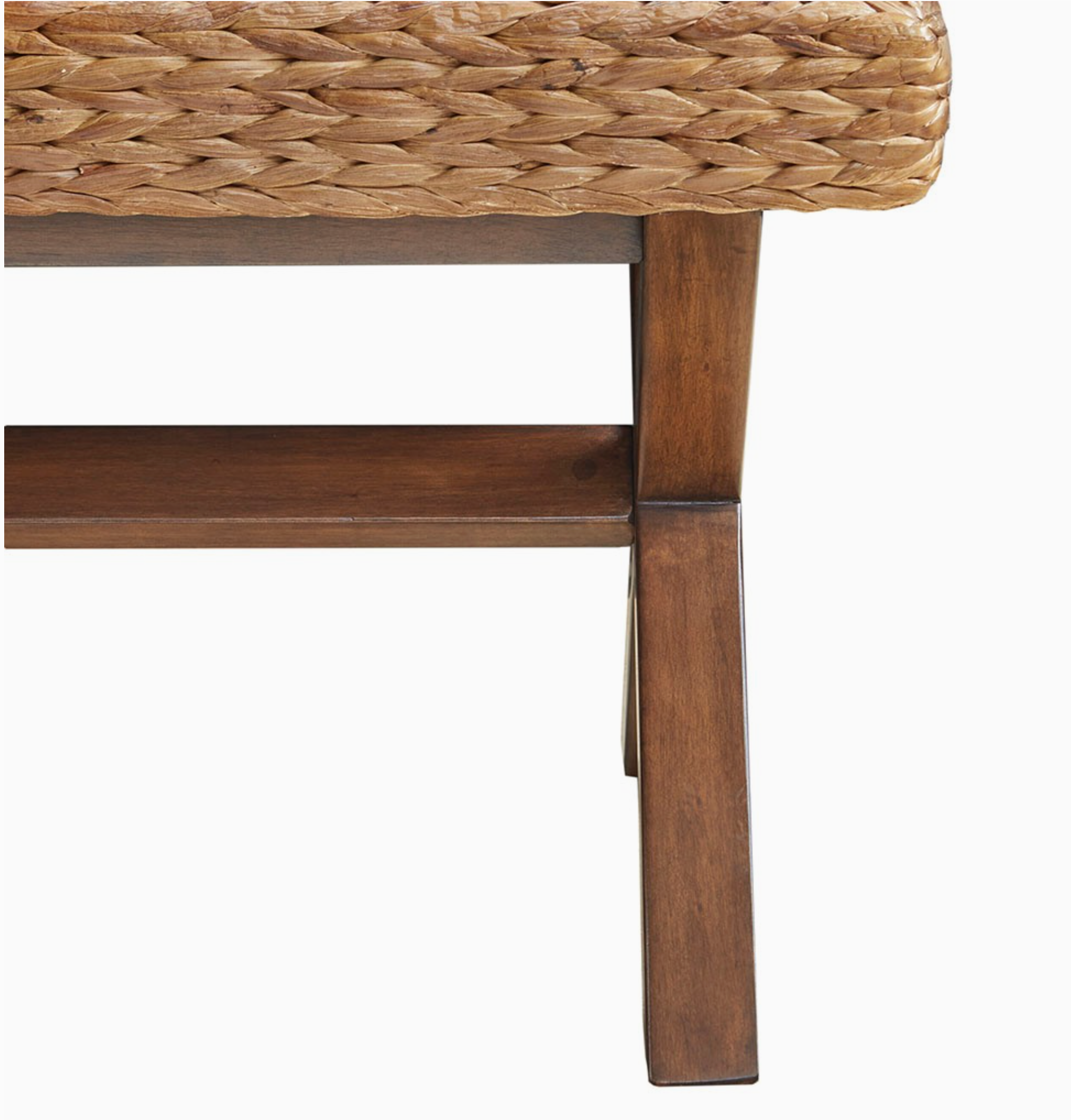 Healthy Balance Market Seagrass Woven Farmhouse Rustic Boho Bench