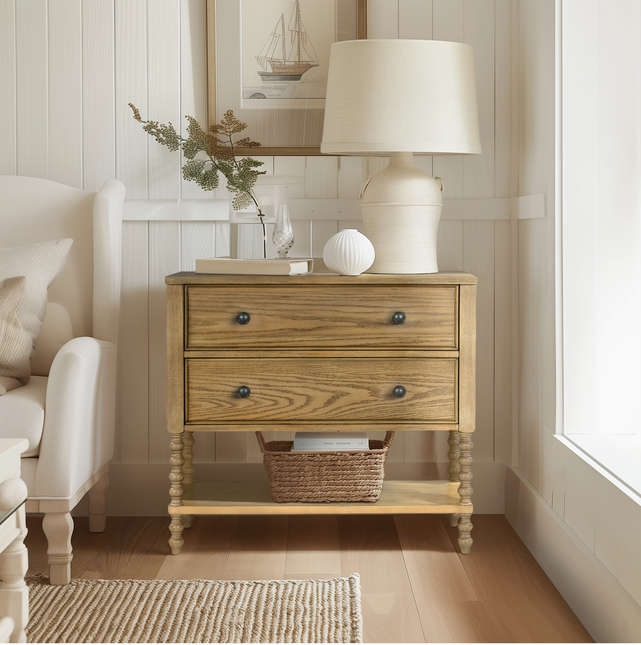 Healthy Balance Market Traditional 2-Drawer Accent Chest, Natural