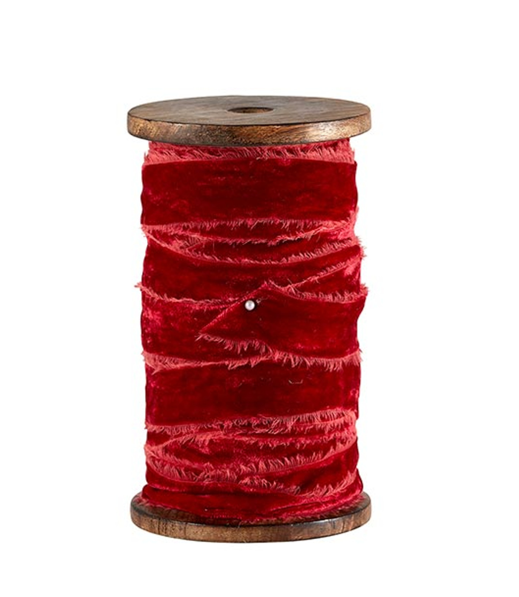 Red Frayed Velvet G5742
