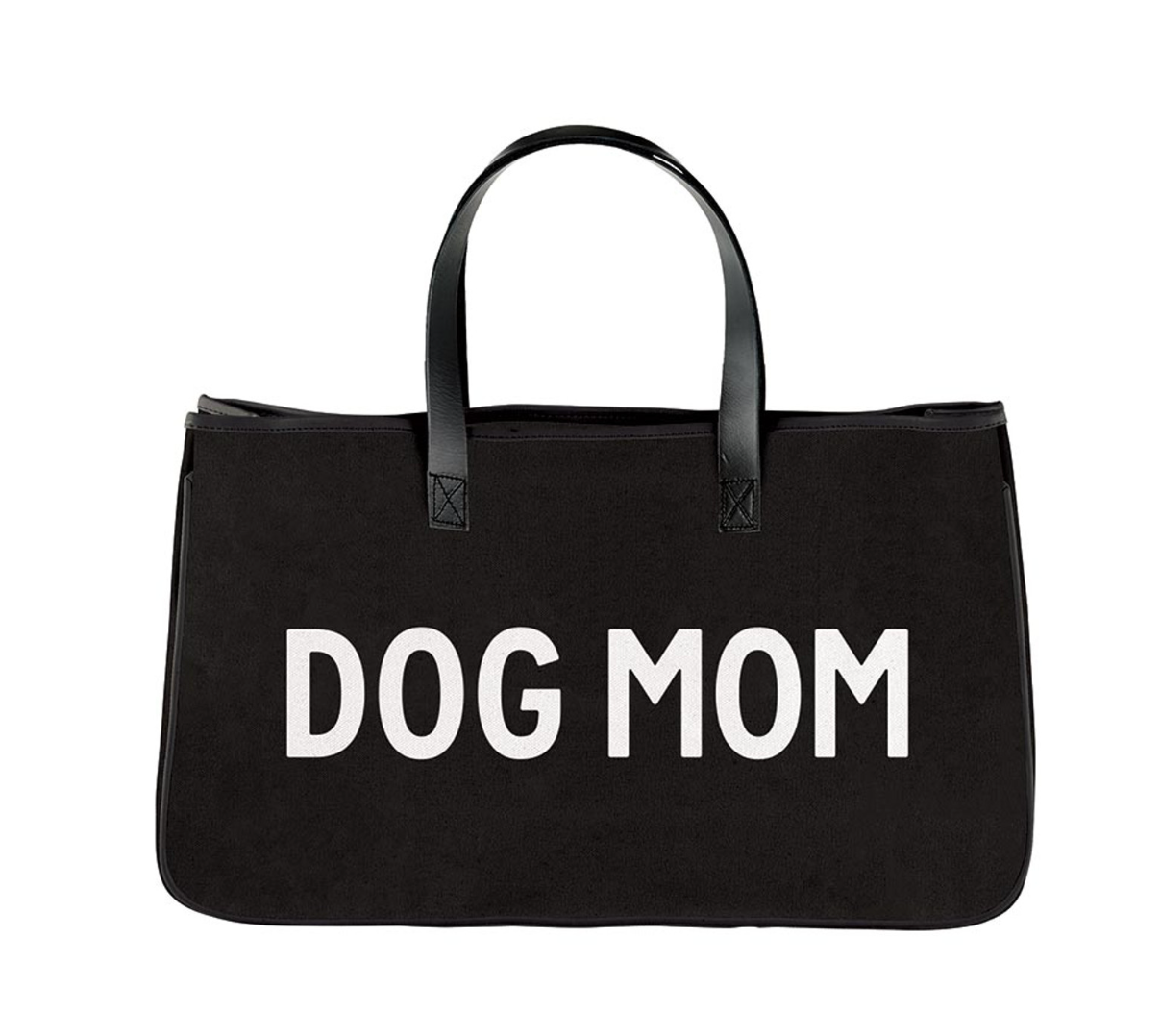Black Canvas Tote Dog Mom L1603