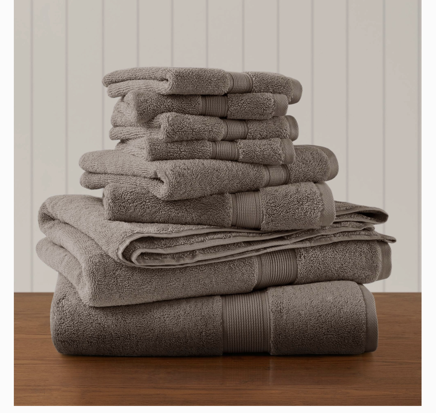Healthy Balance Market Antibacterial Spa-Like 8-Piece Bathroom Towel Set, Mocha
