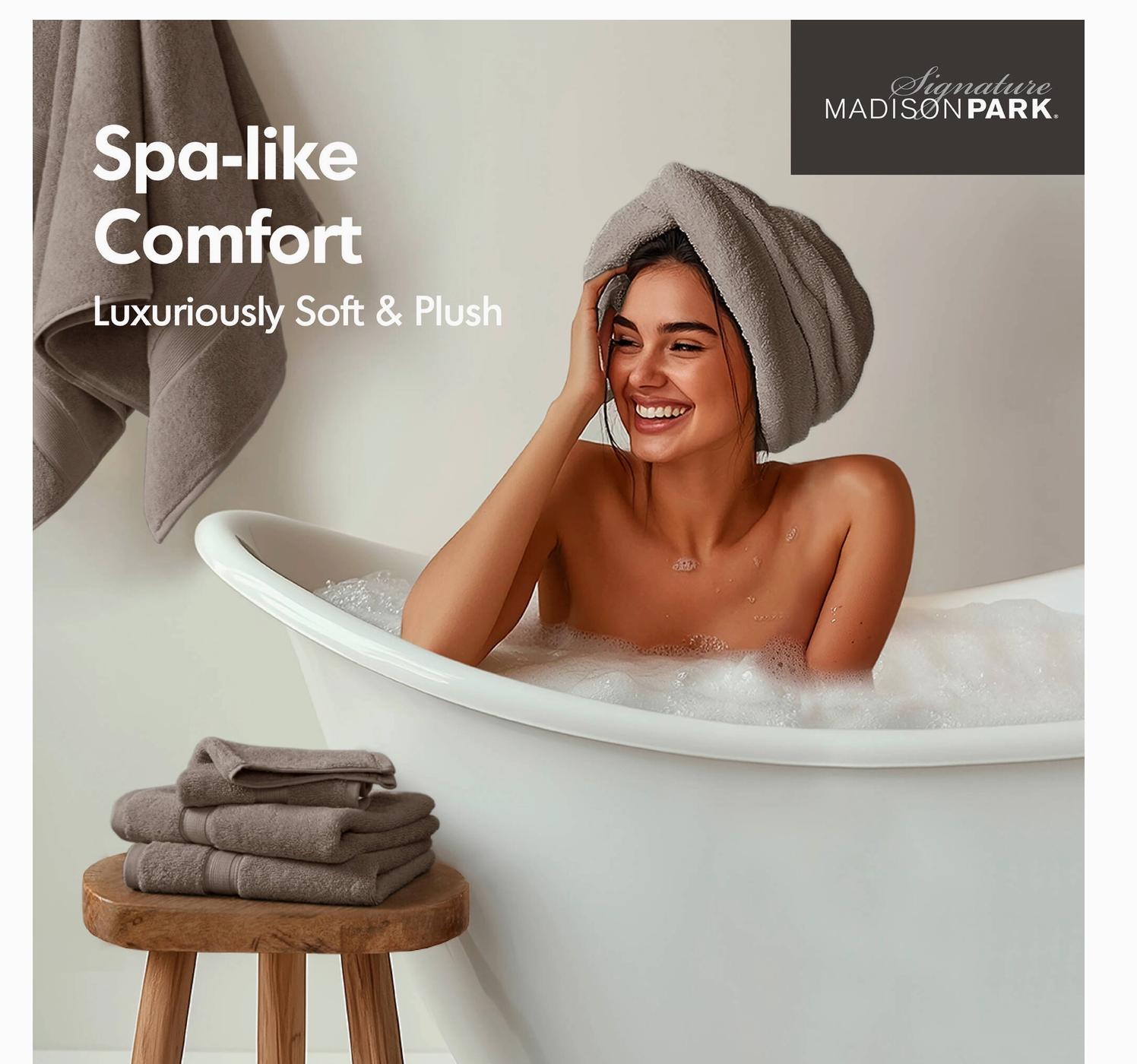 Healthy Balance Market Antibacterial Spa-Like 8-Piece Bathroom Towel Set, Mocha
