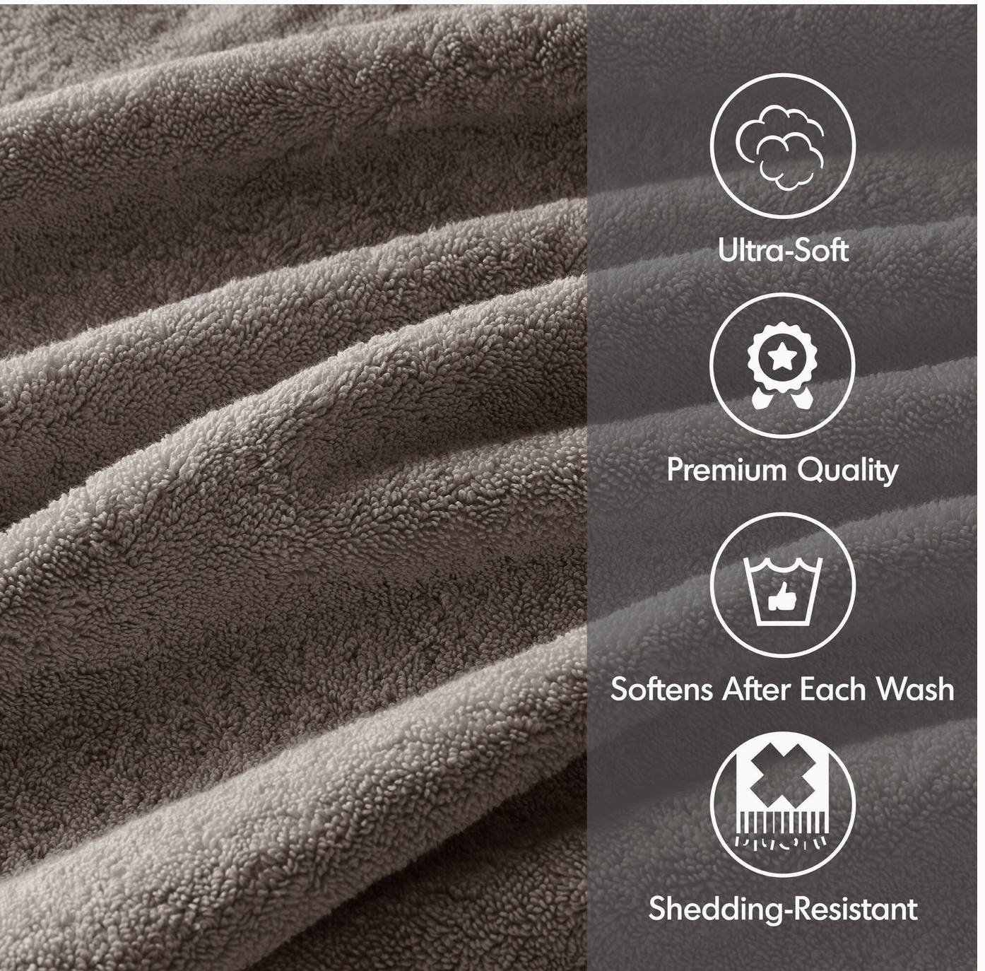 Healthy Balance Market Antibacterial Spa-Like 8-Piece Bathroom Towel Set, Mocha