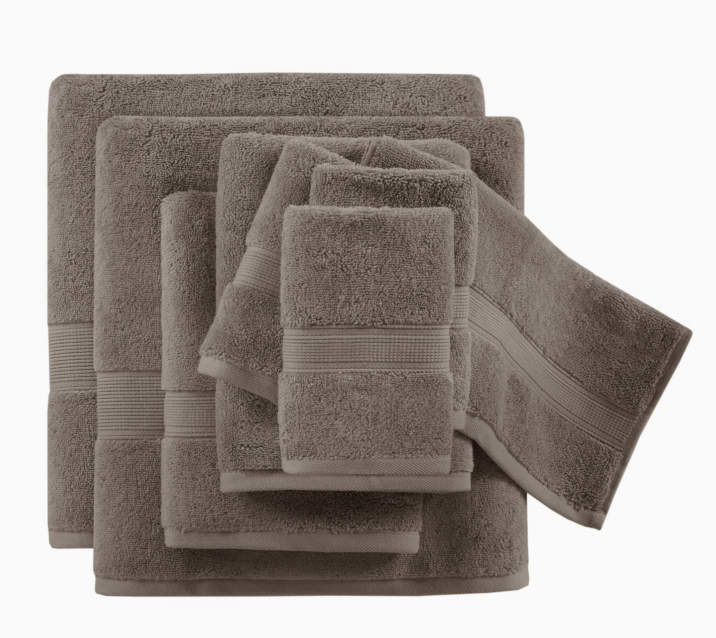 Healthy Balance Market Antibacterial Spa-Like 8-Piece Bathroom Towel Set, Mocha