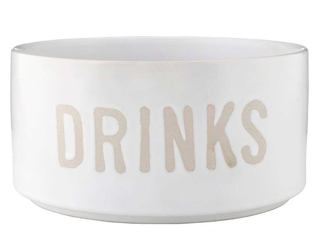 Face to Face Ceramic Stackable Pet Bowls - Dinner & Drinks - Set of 2