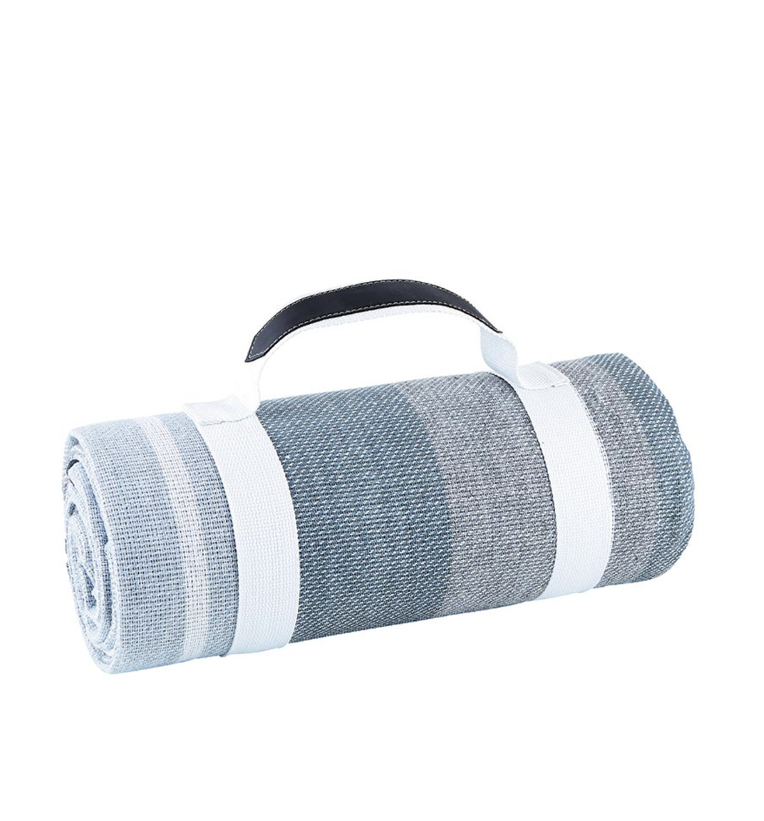 Face to Face Picnic Blanket - Grey + White + Blue