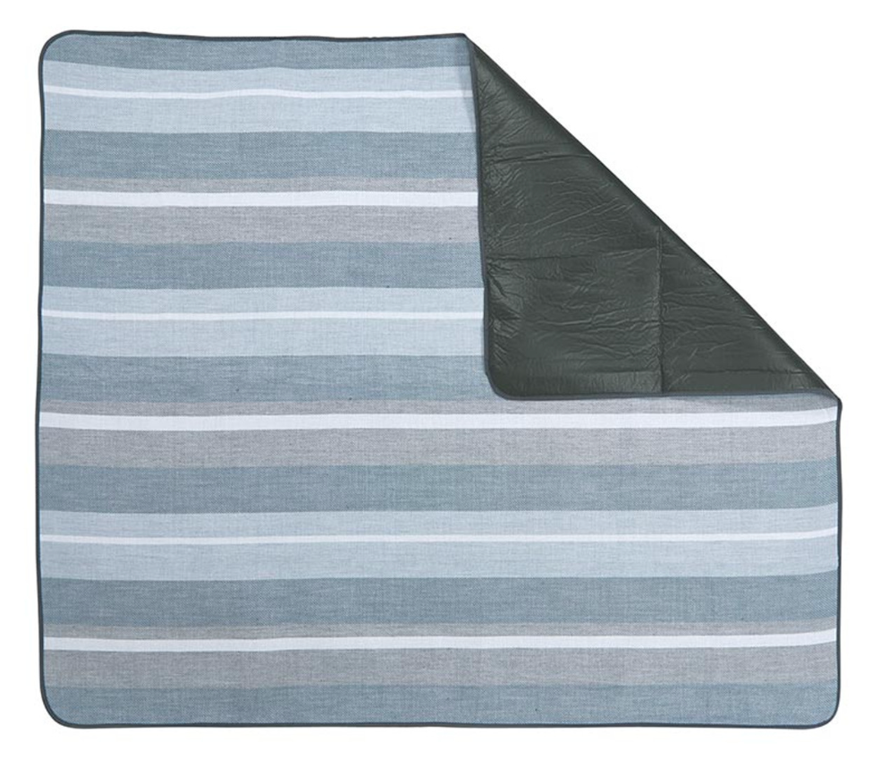 Face to Face Picnic Blanket - Grey + White + Blue