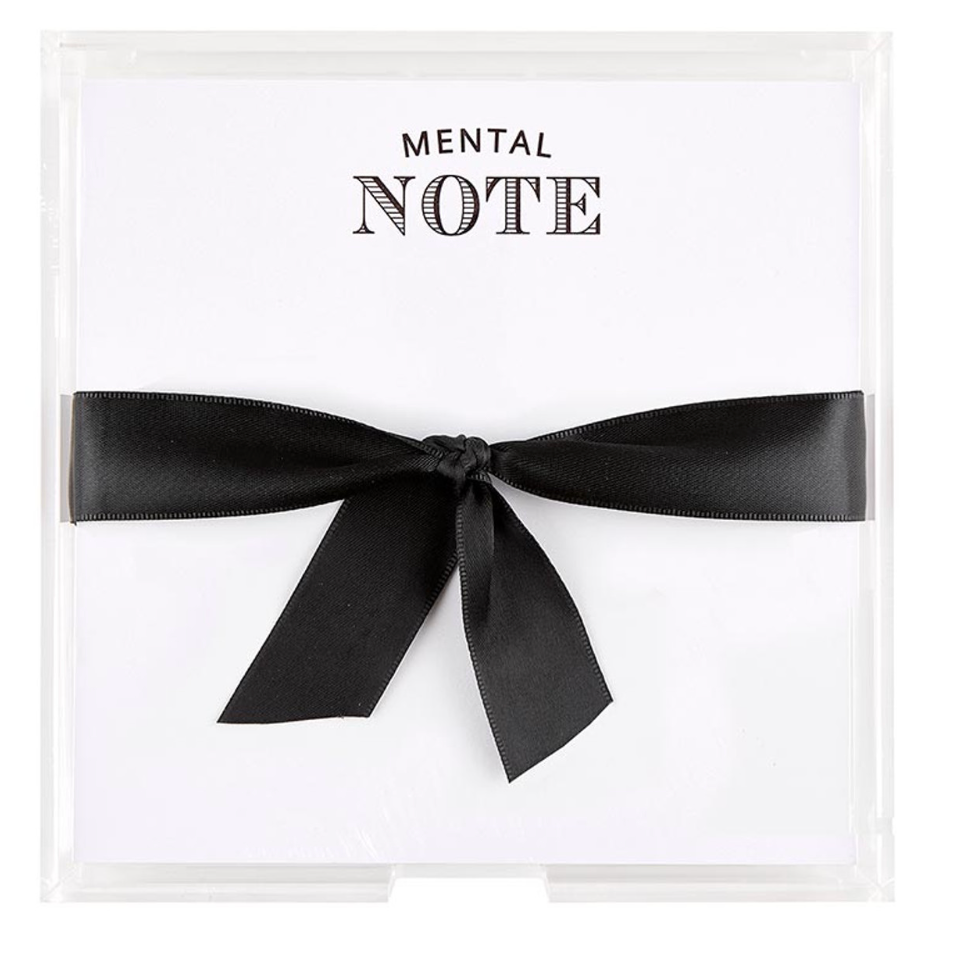 Square Notepaper In Acrylic Tray Mental Note