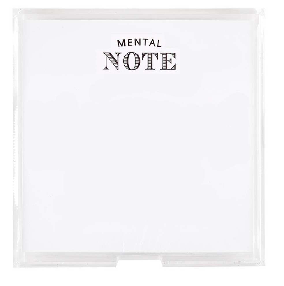 Square Notepaper In Acrylic Tray Mental Note