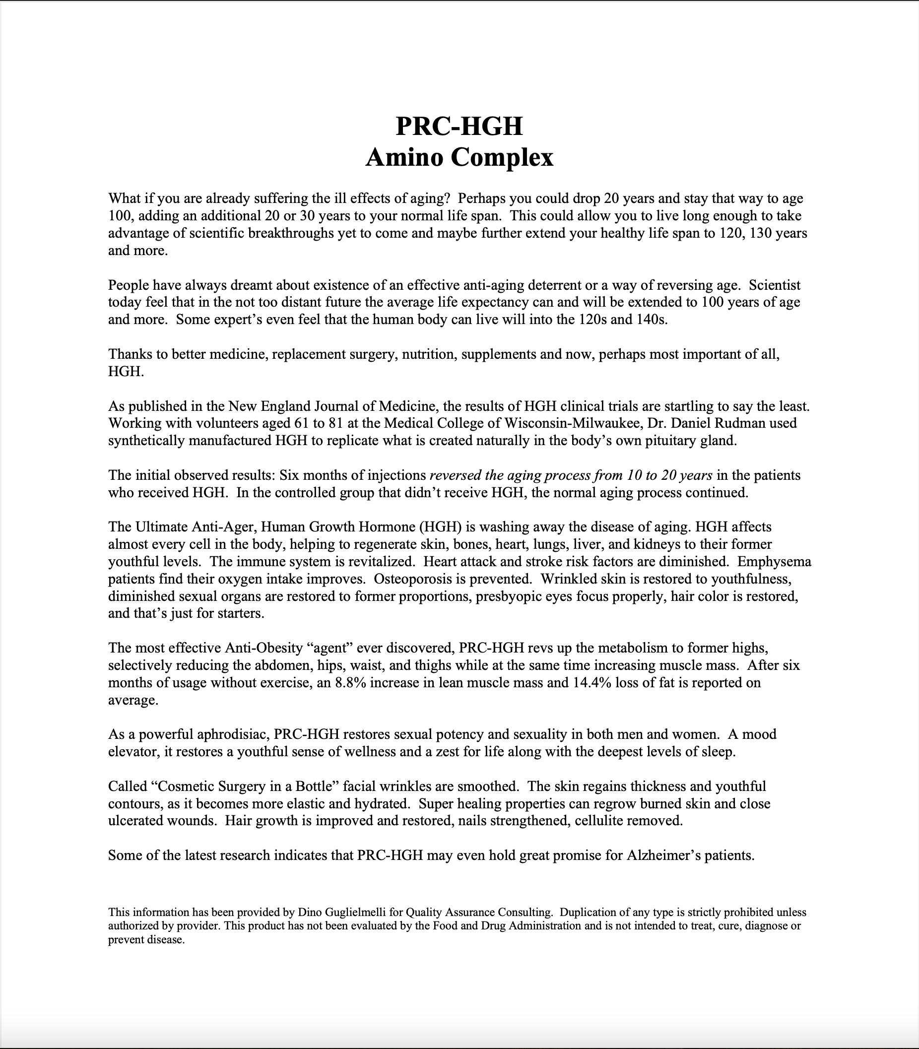 PRC-HGH Spray | Healthy Balance Market