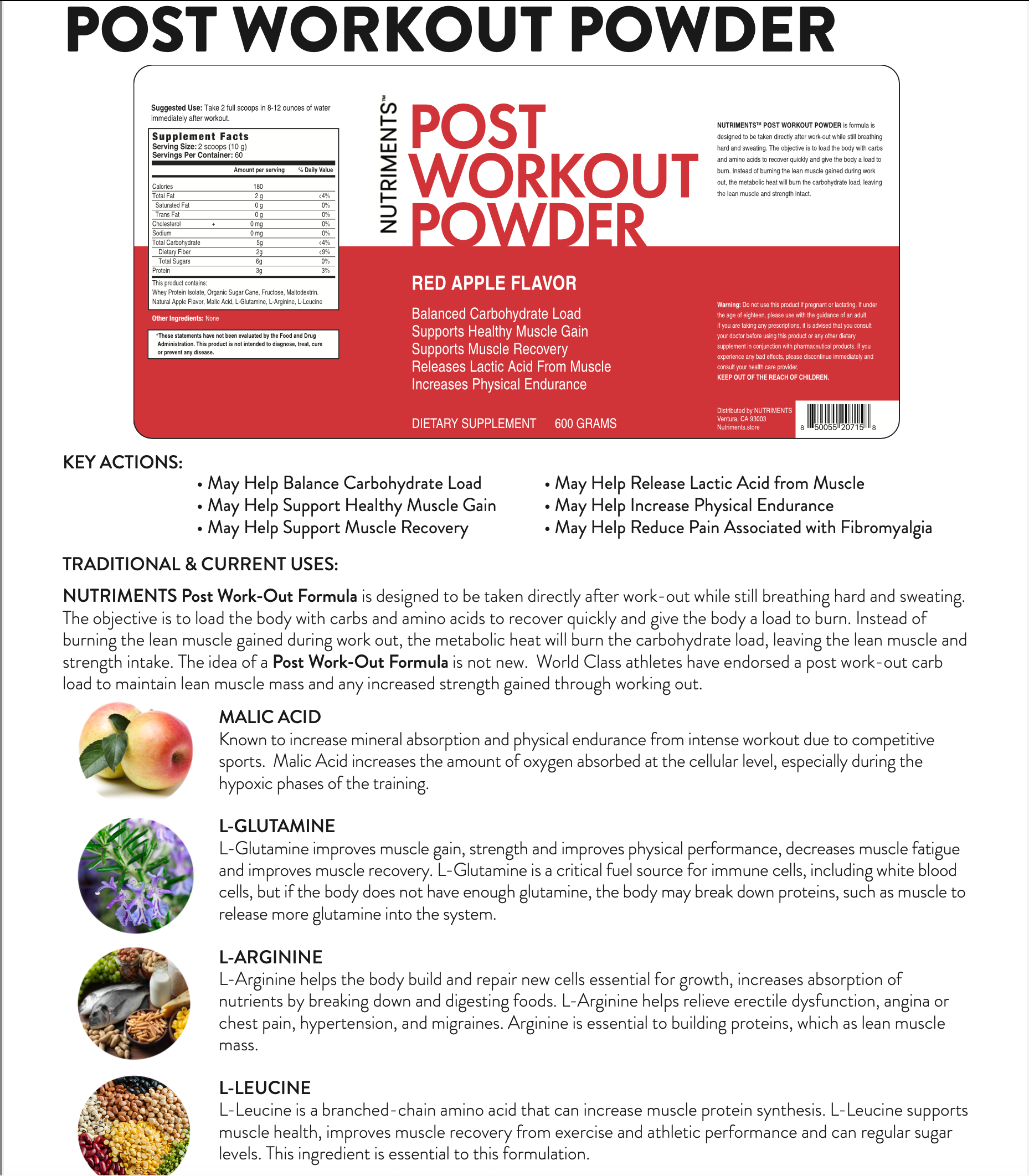POST WORKOUT POWDER | Healthy Balance Market