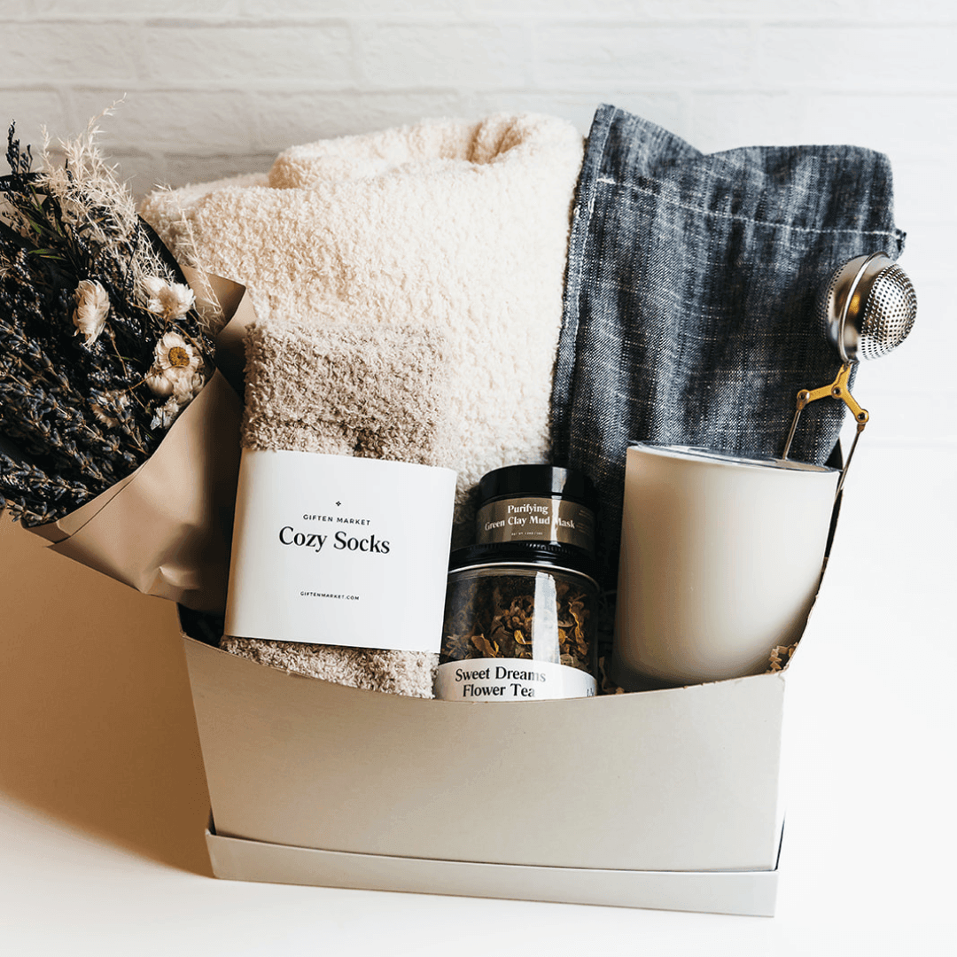 Comfort & Care Gift Box - Cream + Blue.