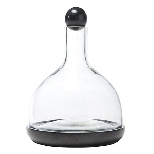Black Marble and Glass Wine Carafe — product image