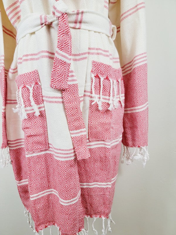 Unisex Robe, Beach or spa Robe with pockets - Red — product image