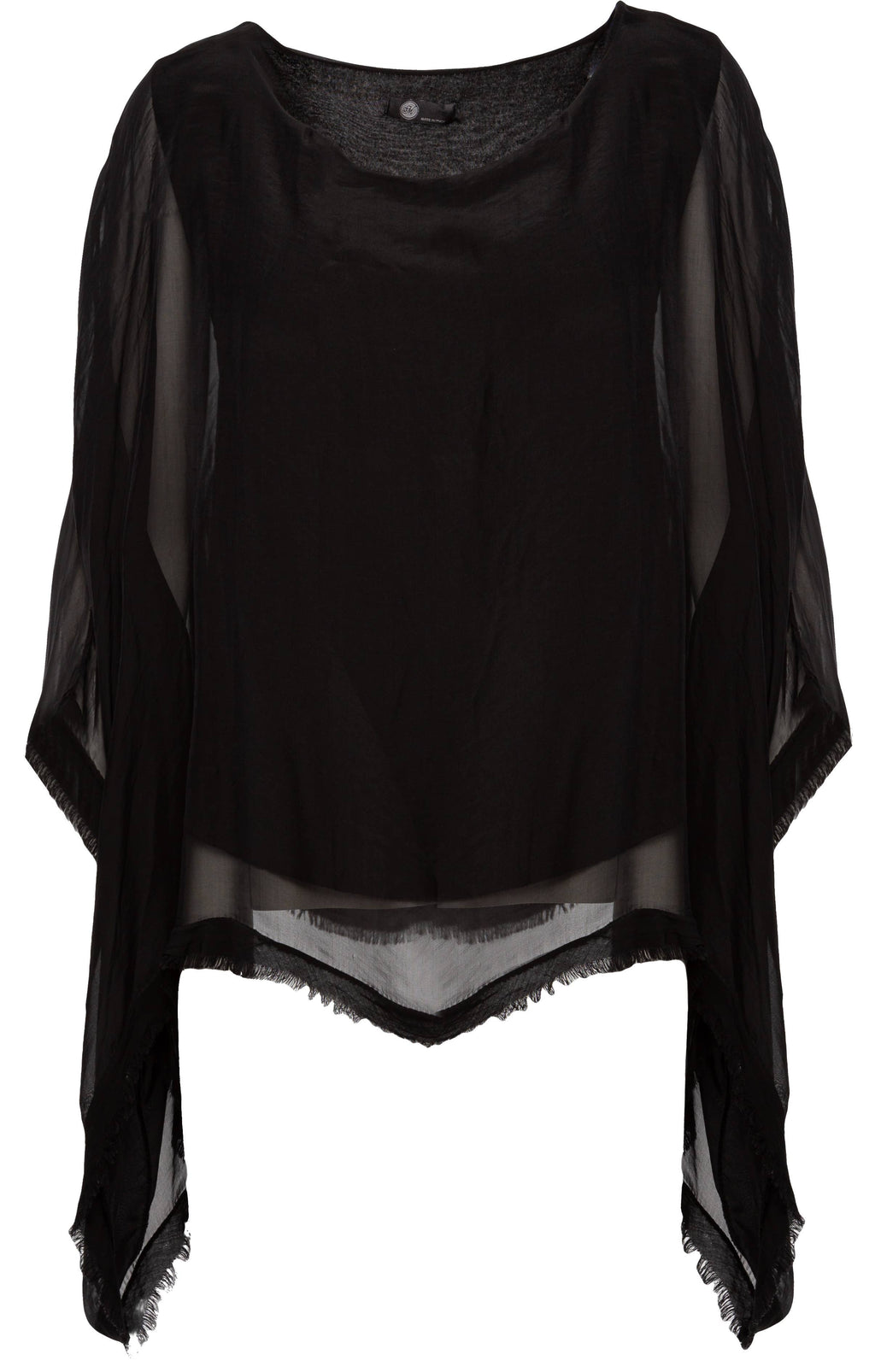 Alcina Blouse - Flowy Silk Blouse: Black / 30% SILK • 70% VISCOSE / L