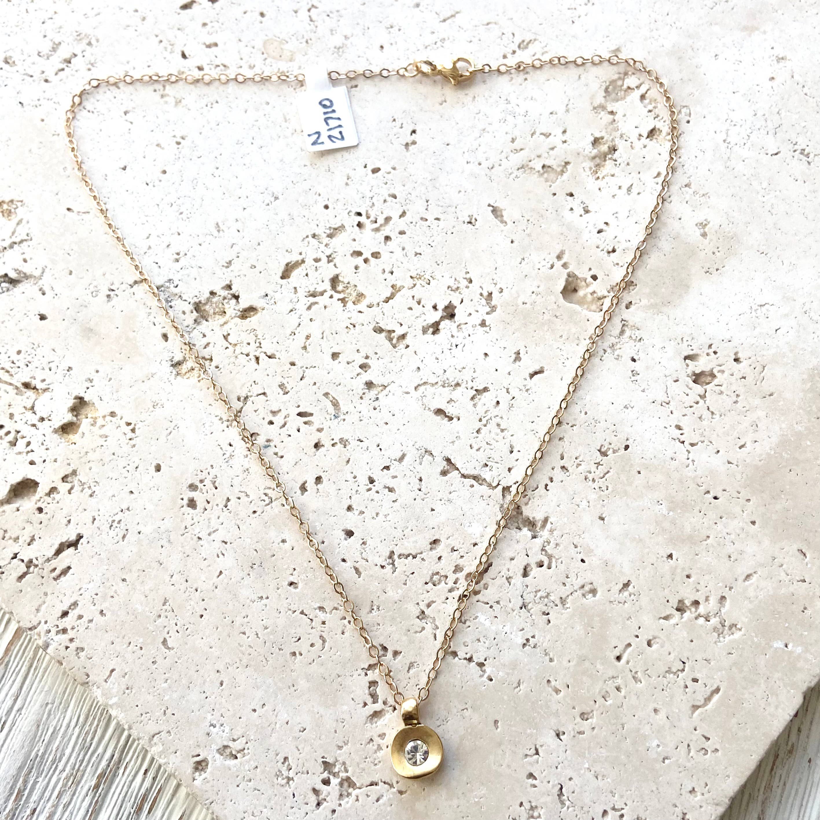 Hand casted Swarovski layering boutique salon necklace spa: Silver / 17”