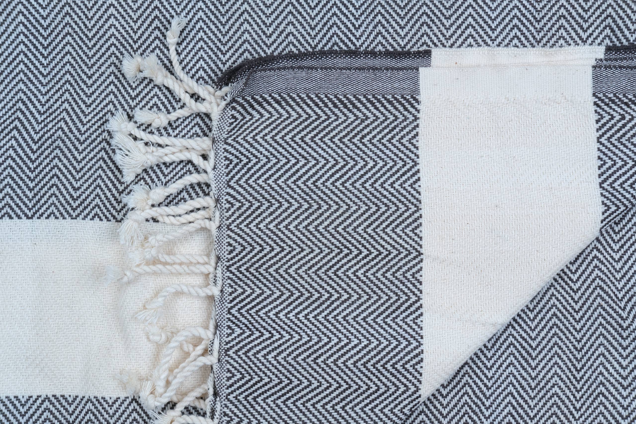Herring Peshtemal  Cotton  Beach Towel: Gray