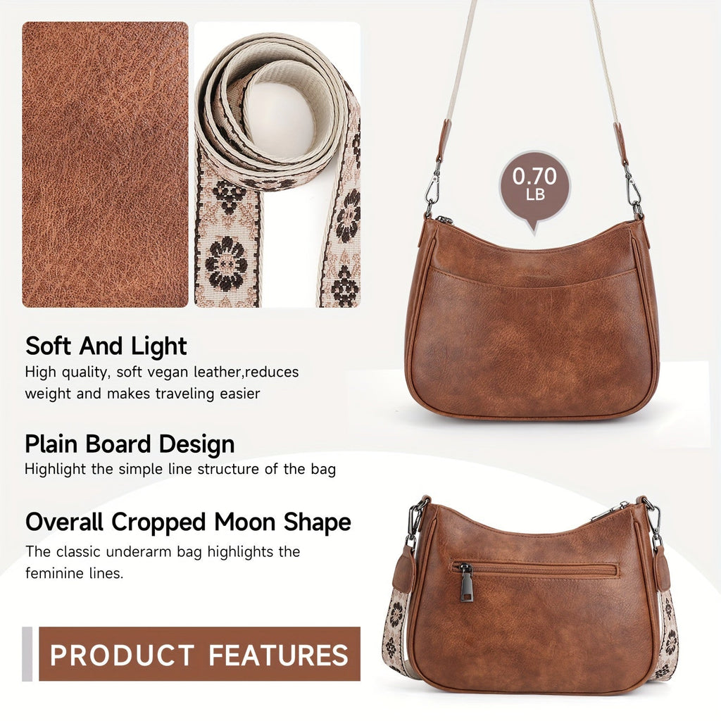 Vintage Crossbody Bag Chic Shoulder Purse Adjustable Strap — product image