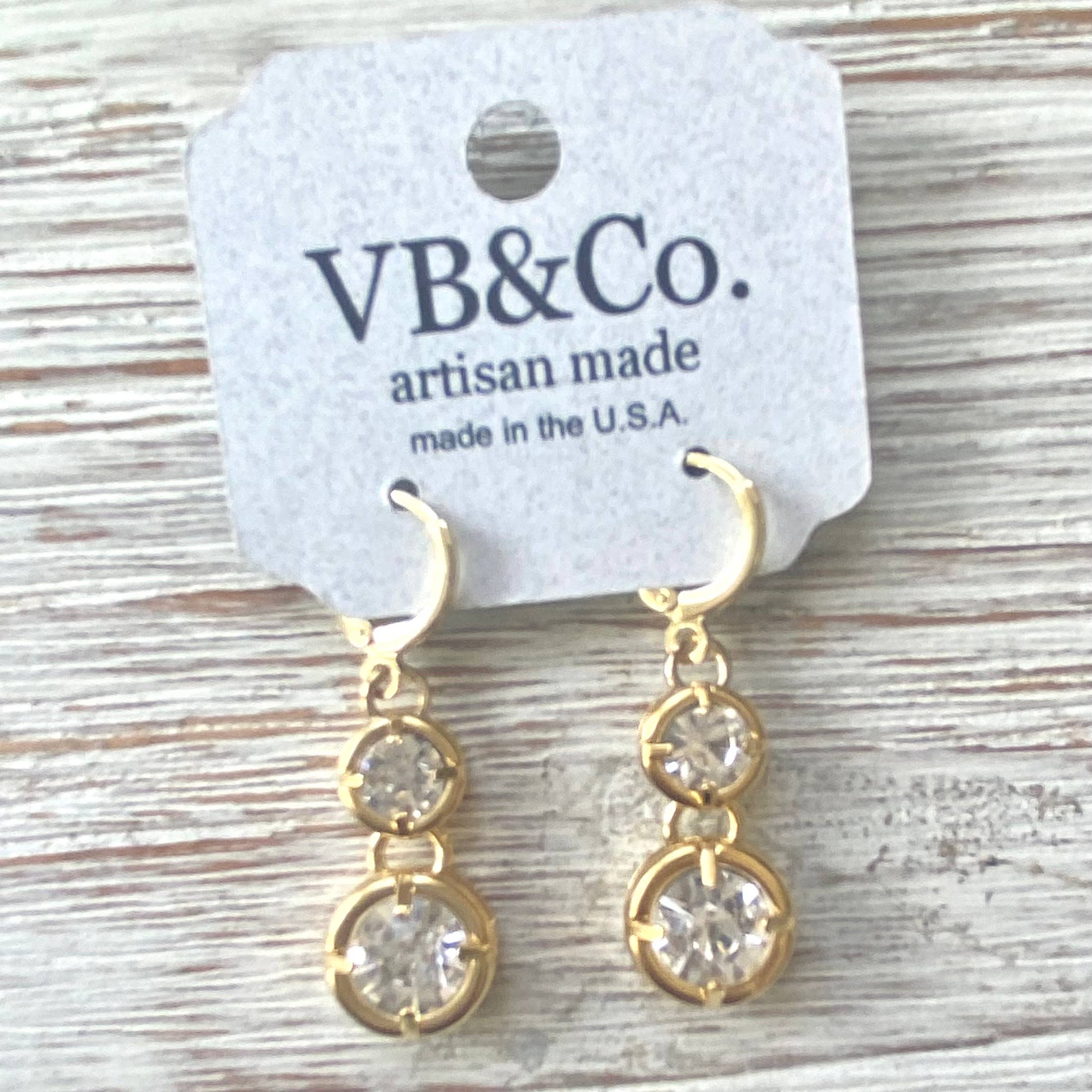 Crystal earrings boutique salon bridal jewelry sparkly spa: Silver