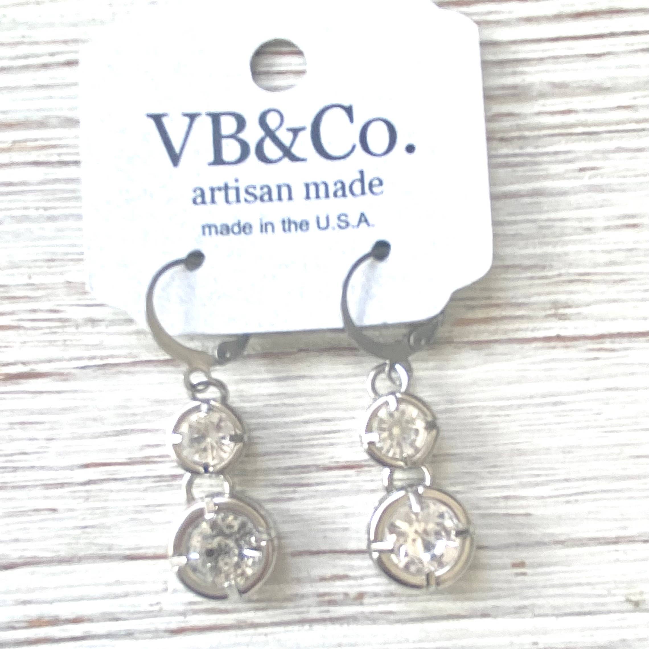 Crystal earrings boutique salon bridal jewelry sparkly spa: Silver