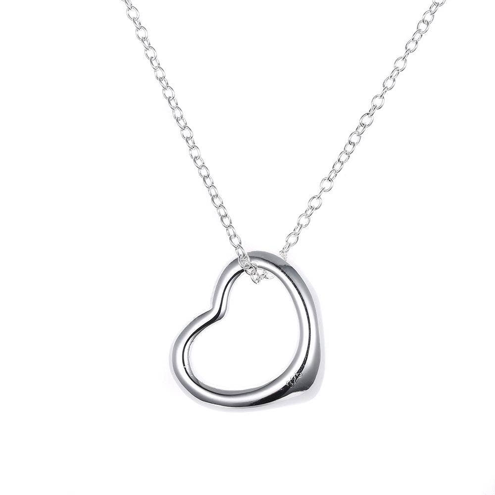 18K White Gold Plated Baby Heart Necklace