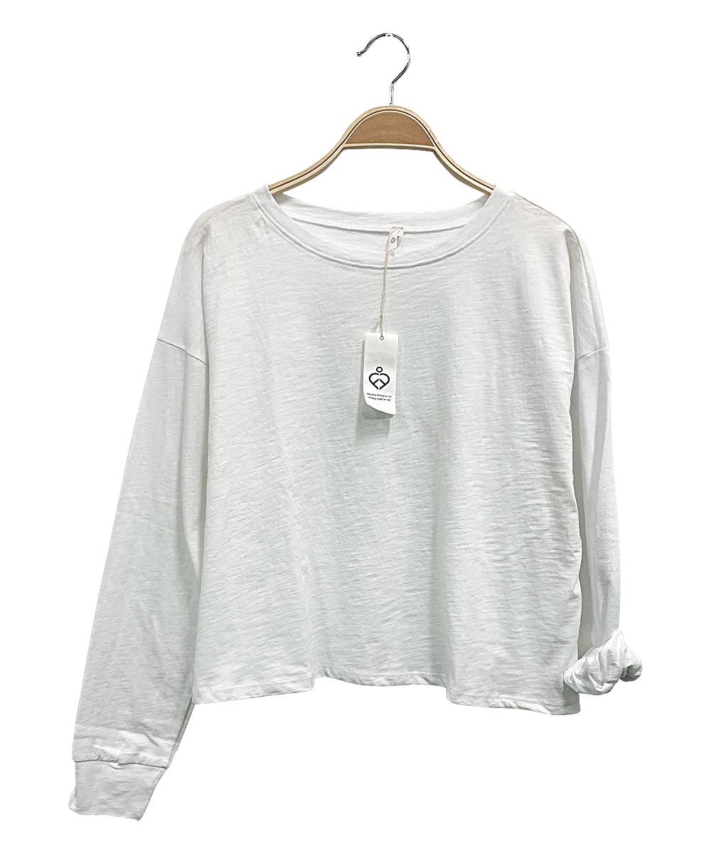 COTTONSLUB OVERSIZE T PREWASHED: WHITE / L