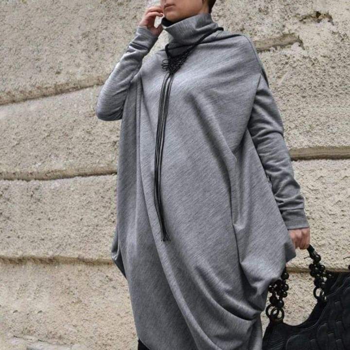 Asymmetrical Turtleneck Sweater Dress — product image
