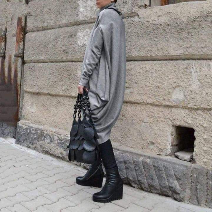 Asymmetrical Turtleneck Sweater Dress — product image