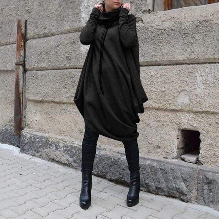 Asymmetrical Turtleneck Sweater Dress — product image