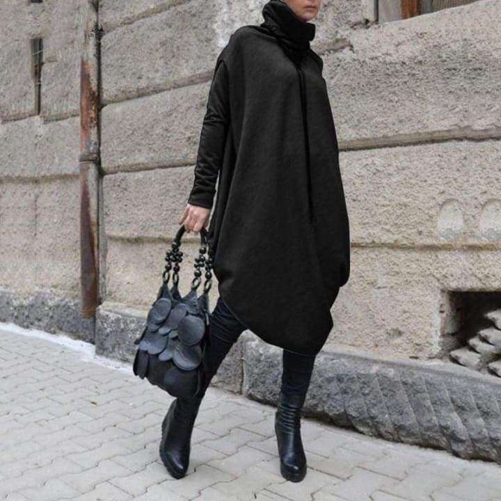Asymmetrical Turtleneck Sweater Dress — product image