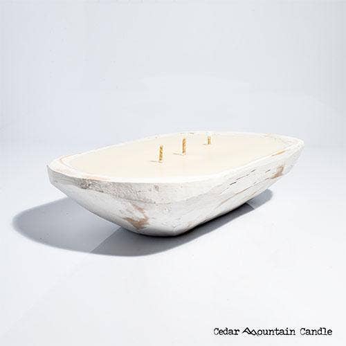 Mango & Coconut Milk - 3 Wick White Wood Dough Bowl