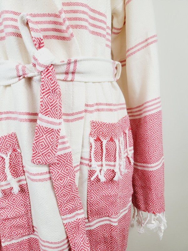 Unisex Robe, Beach or spa Robe with pockets - Red — product image