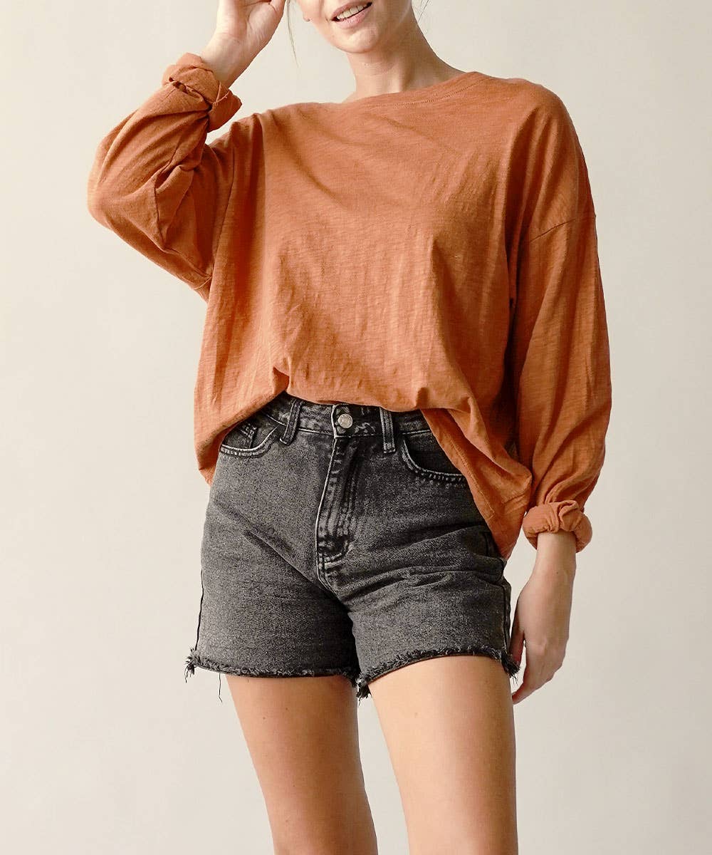 COTTONSLUB OVERSIZE T PREWASHED: DULL GREY / M
