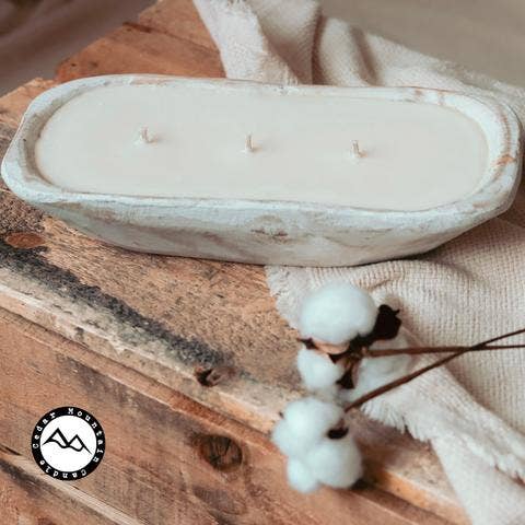 Mango & Coconut Milk - 3 Wick White Wood Dough Bowl