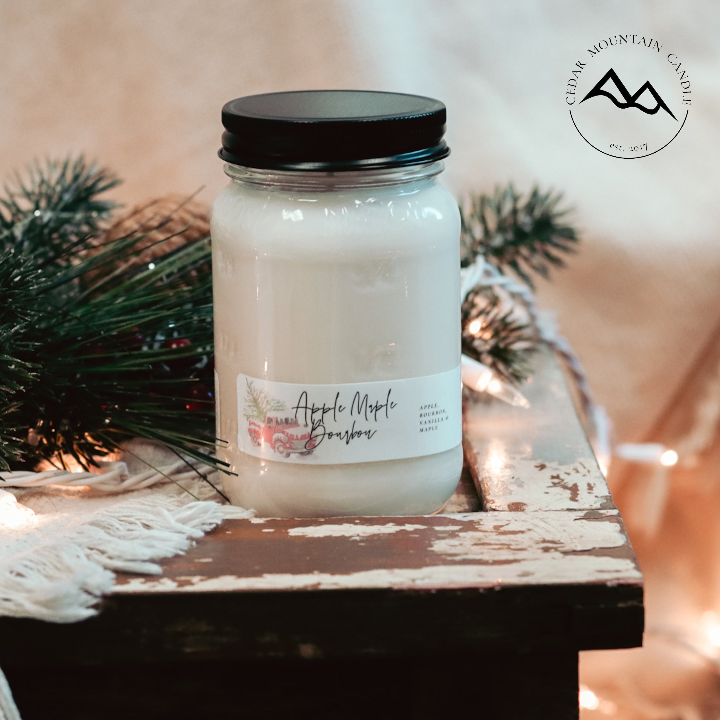 Christmas Farm Truck Mason Jar Candle — product image