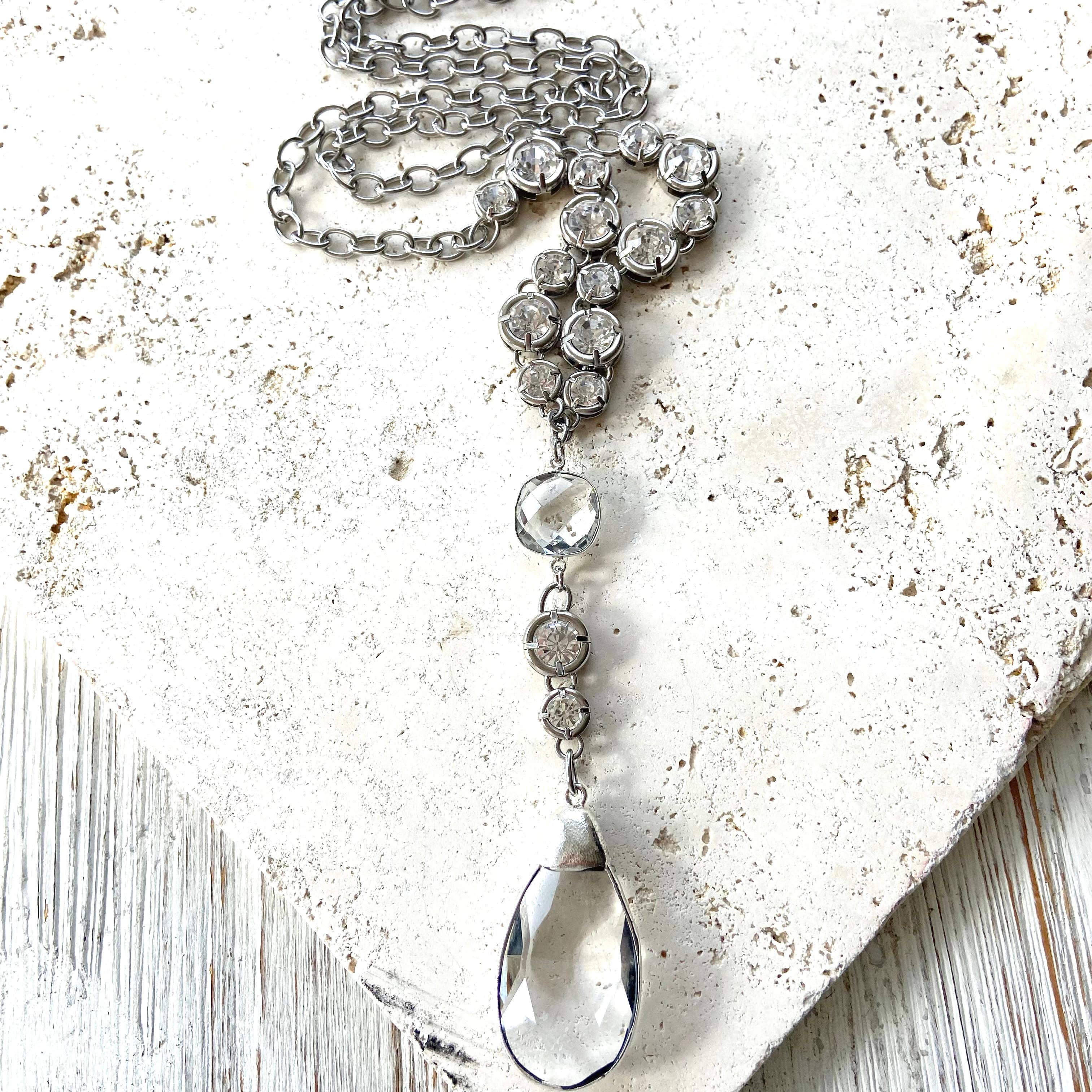 Crystal jewelry chandelier necklace salon boutique bridal