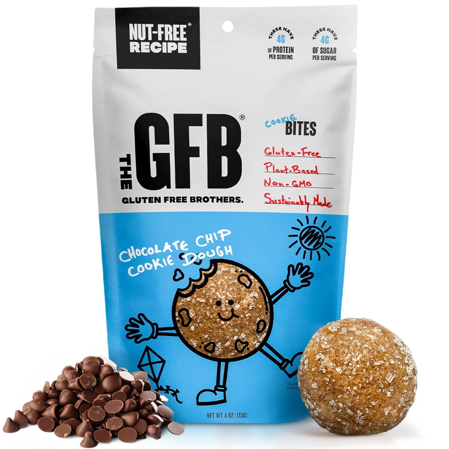 The GFB Chocolate Chip Cookie Dough Bites (Nut Free) 6 pck — product image