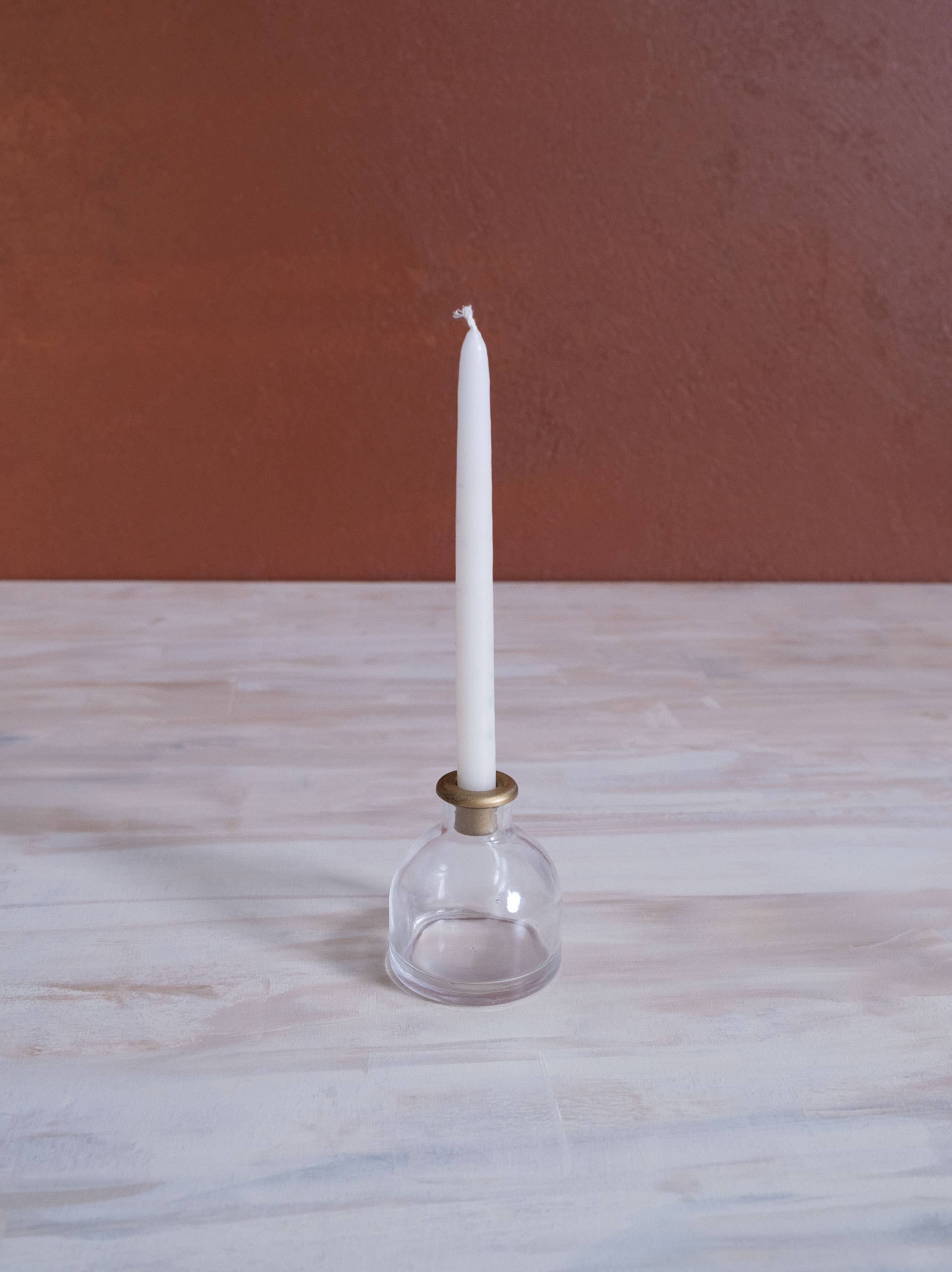 Skinny Taper Glass Candle Holder - Small