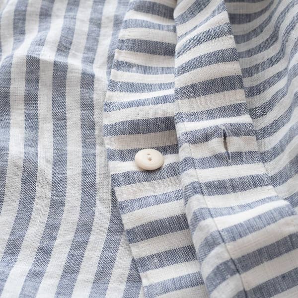 Linen Duvet Indigo Ticking Stripe: KING (104 x 86)