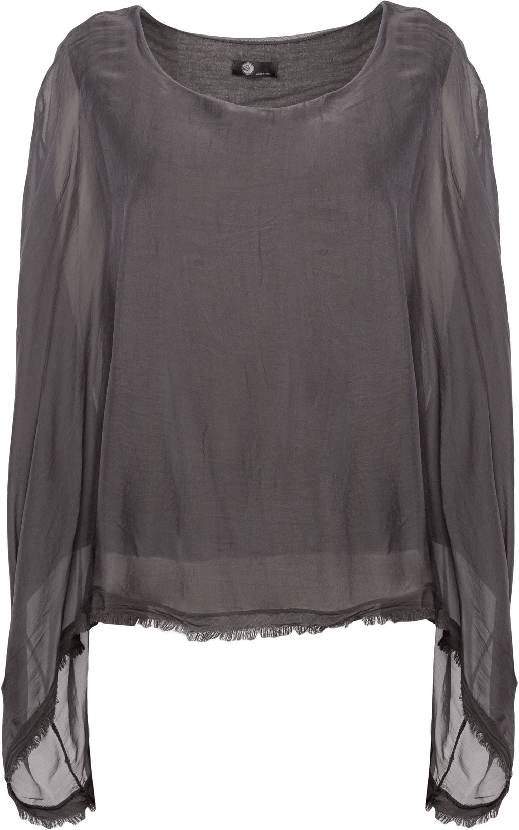 Alcina Blouse - Flowy Silk Blouse: Black / 30% SILK • 70% VISCOSE / L