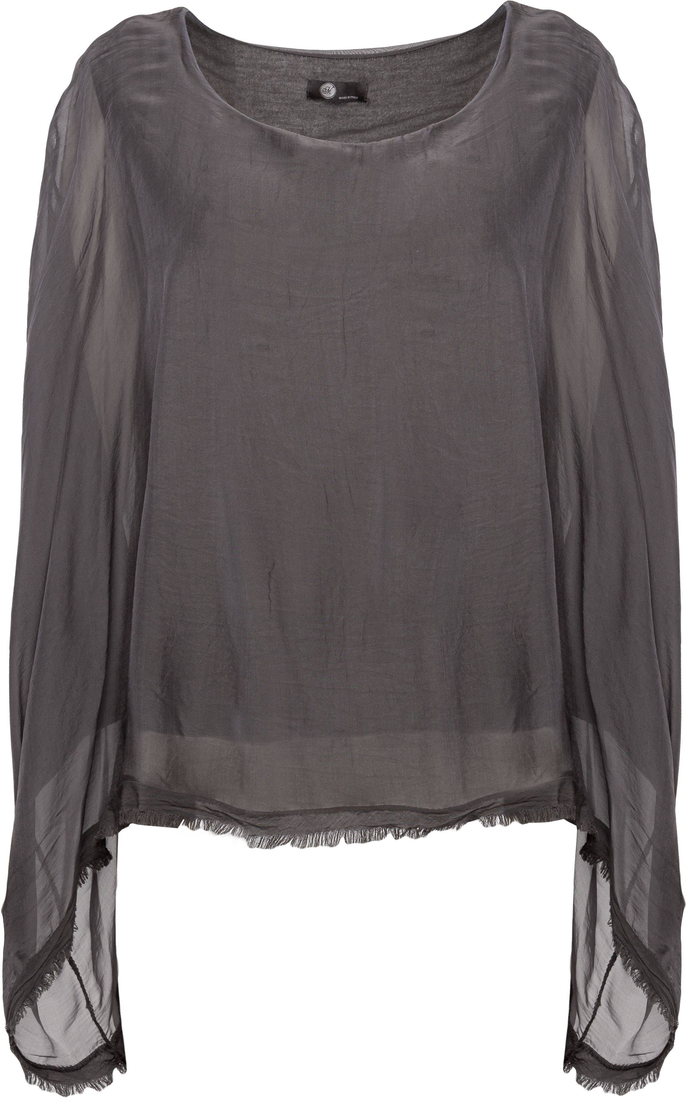 Alcina Blouse - Flowy Silk Blouse: Black / 30% SILK • 70% VISCOSE / L